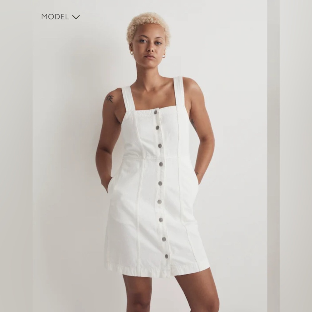 Madewell denim dress square neck US 12 festival summer party